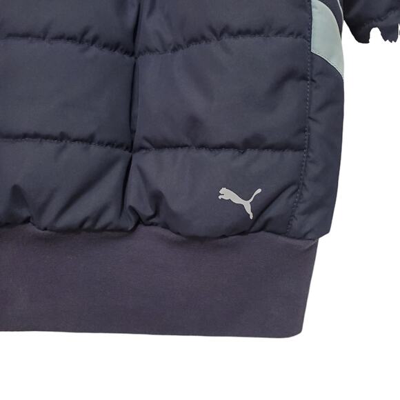 Puma | Full Zip Front Crop Puffer Warm Winter Coat with Zip Pockets - Picture 4 of 10